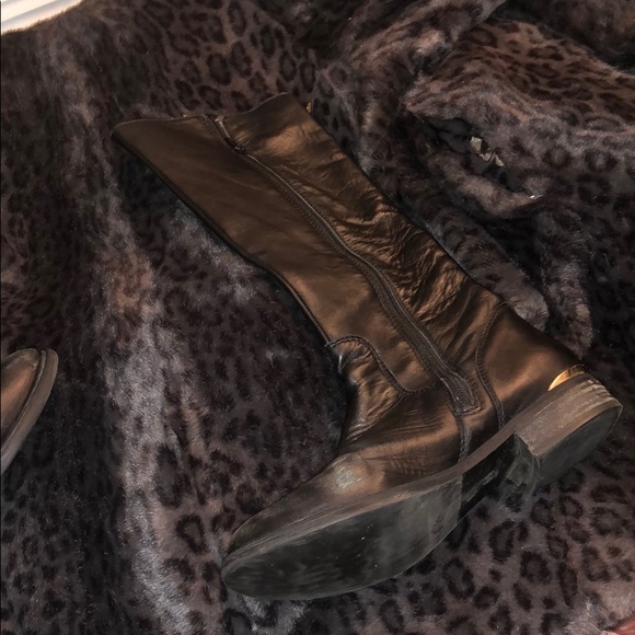 BLK LEATHER STEVE MADDEN HEELED ZIPPER BOOTS SZ8.5 - Picture 13 of 16